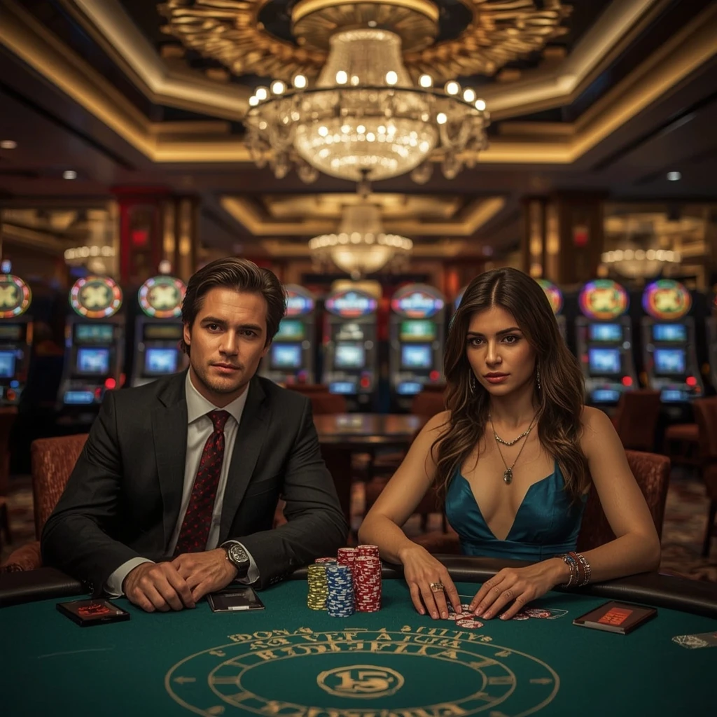 Deux joueurs de poker dans un 7 Signs Casino